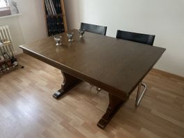 Vintage Esstisch aus Holz ausziehbar