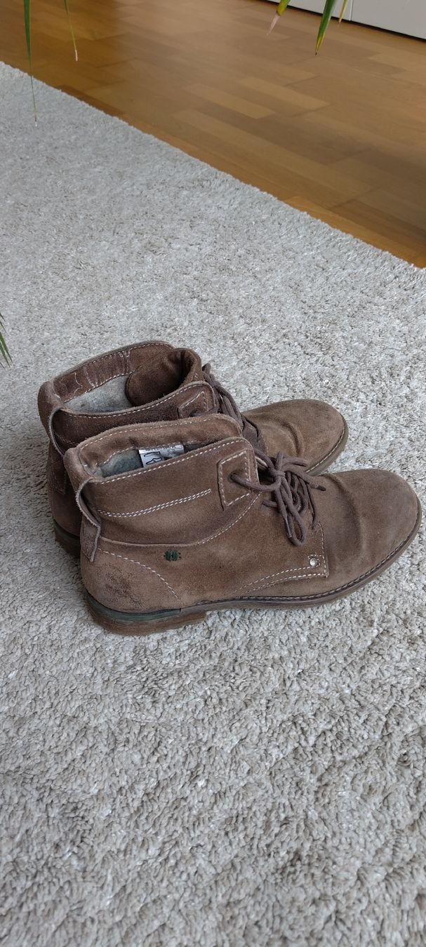Scarpe da uomo: Herren Wildleder Boots, Gr. 40, Braun – Usato da Burgdorf venduto da Digimigi