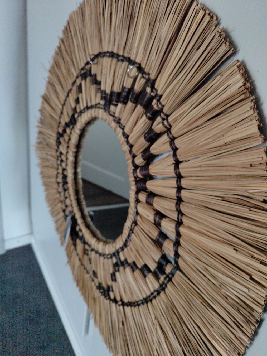 Specchi: Moderner Spiegel aus echtem Rattan 78 cm – Nuovo e nell'imballaggio originale da Scherz venduto da texmanu 1