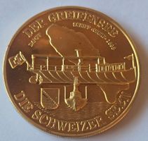 Medaille "Der Greifensee" Helvetia Schiff Dampf 1895