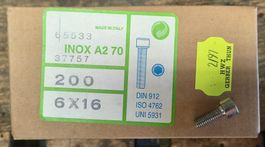 200Stk. M6 x 16mm Zylinderkopf Schrauben Rostfrei