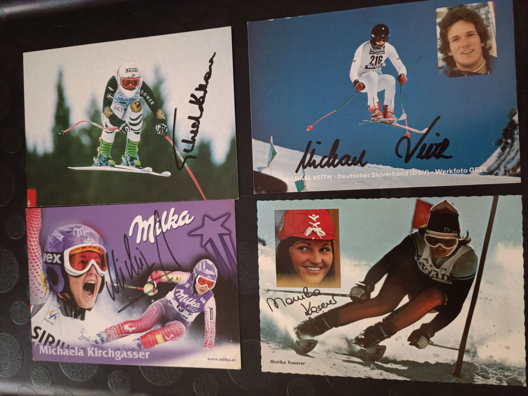 Autogramme: Ski Set - 4 signierte Autogrammkarte – Gebraucht aus Menziken von Artographs