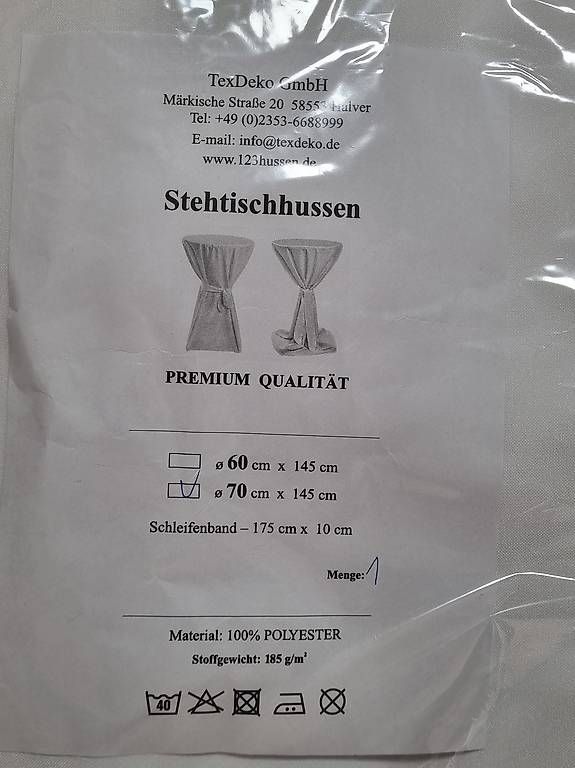 Tessuti: 4 Stehtischhussen / neu – Nuovo e nell'imballaggio originale da Kilchberg ZH venduto da hin_6clb 2