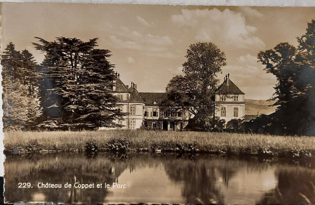 Cartoline postali: COPPET - Le Château et le Parc - 1937 – Usato da Delémont venduto da Domdom1