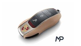 Exklusive Porsche Schlüsselcover aus edlem Leder Beige