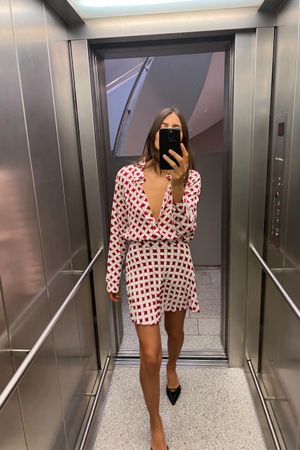 Zara mini Rock / Jupe, Sommer, XS, rot weiss, gemustert