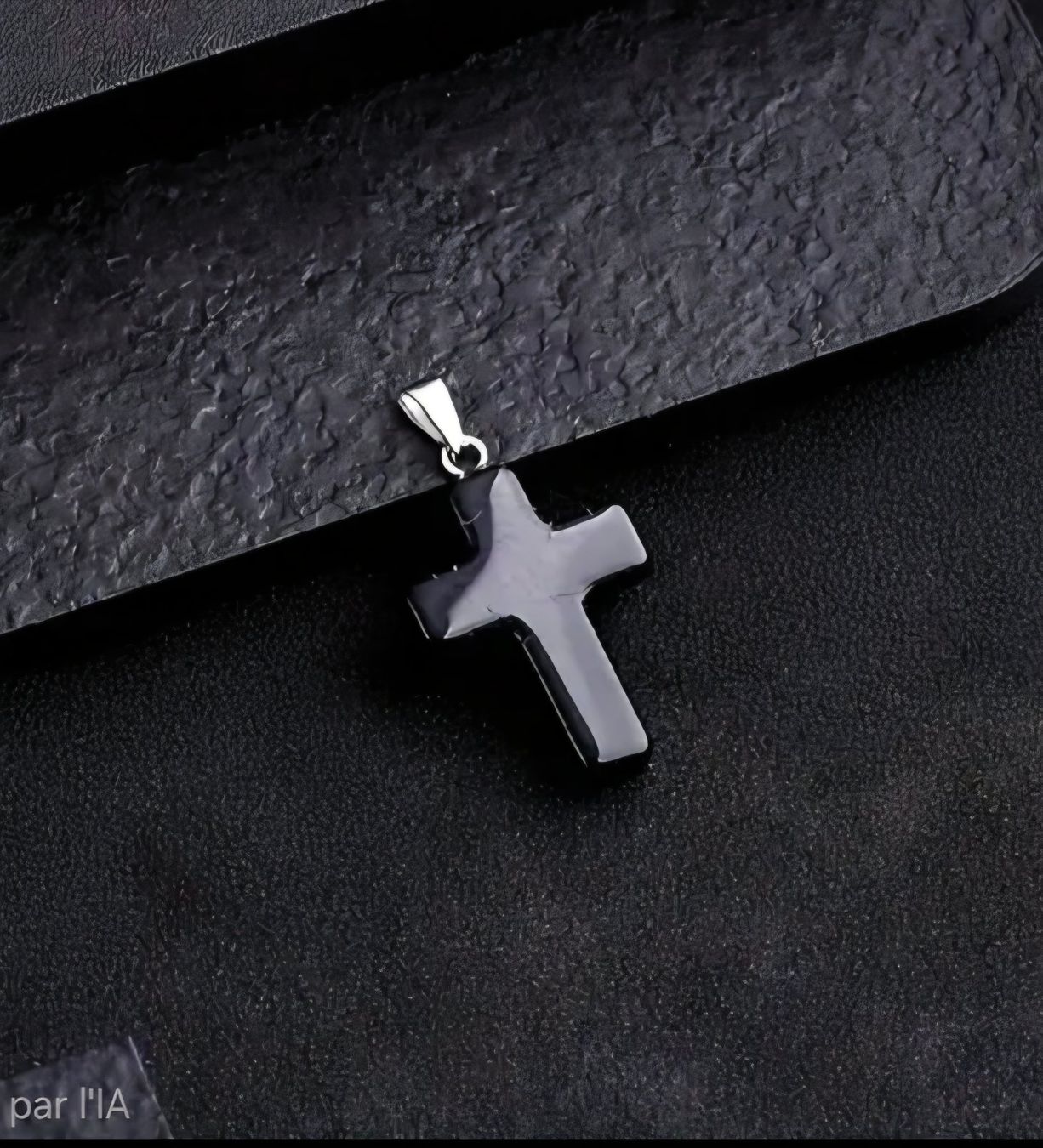 Ciondoli: 1 pendentif croix en obsidienne, NEUVE – Nuovo e nell'imballaggio originale da Puidoux venduto da mic_c2fh