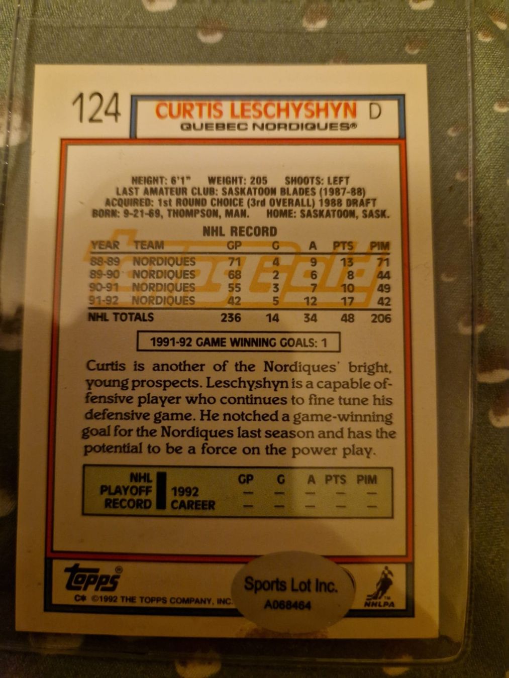 NHL Sammelbilder & Trading cards: Carte NHL signée par Curtis LESCHYSHYN – Gebraucht aus Lutry von SwissBBCards 4