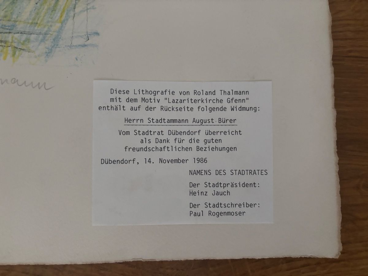 Arts picturaux & lithographies: Lithographie Thalmann Roland 97/100 – D'occasion à Flums par Limatools 1