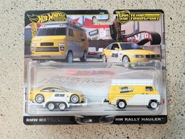 Hot Wheels BMW M3 & HW Rally Hauler Team Transport Neu