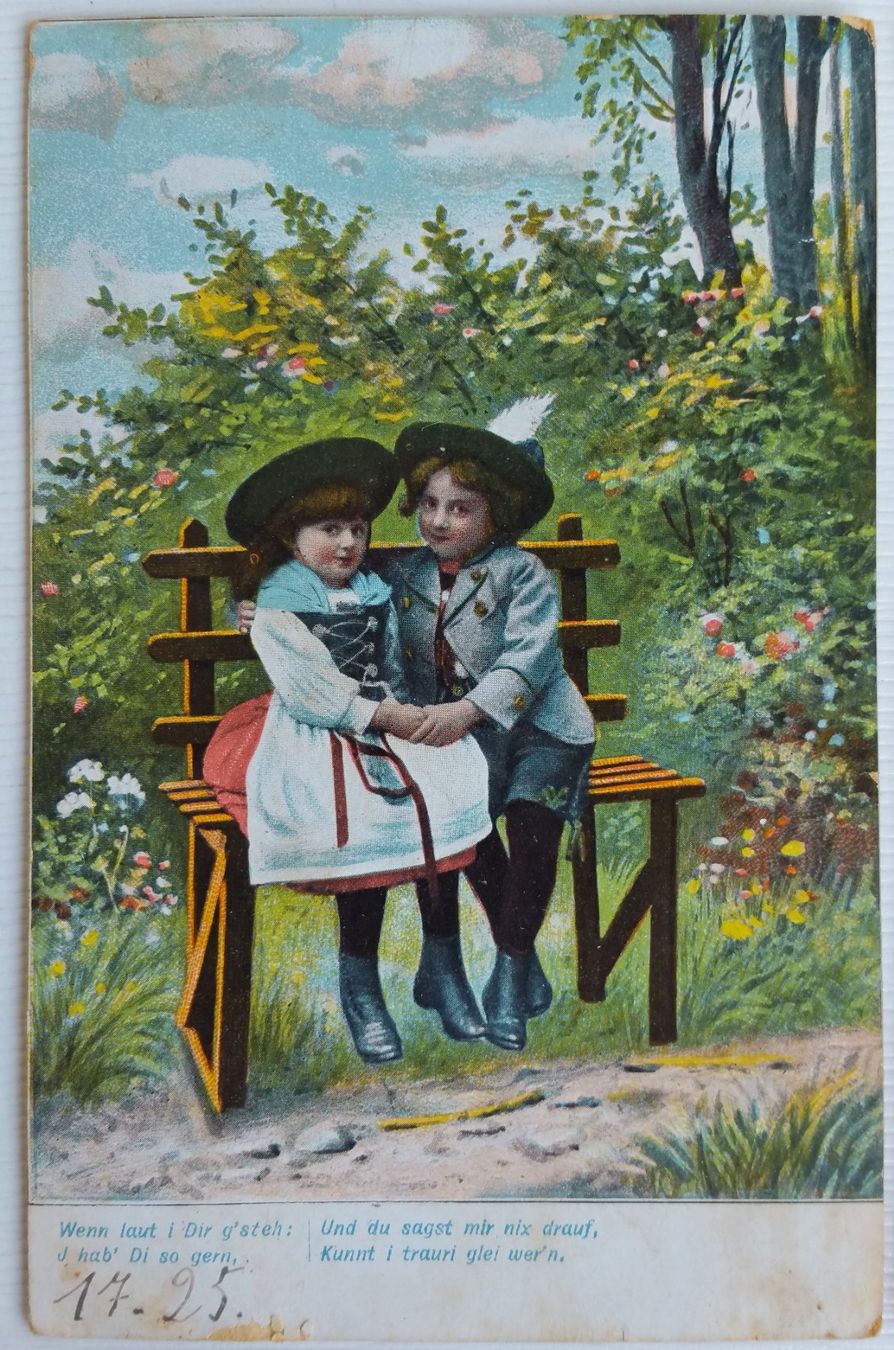 Cartoline postali: 3x AK von 1904-1908: Trachtenkinder – Usato da Oberriet SG venduto da ganesh435 2