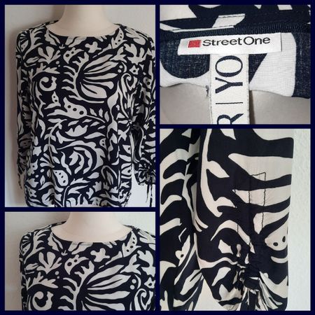 ***STREET ONE*** Bluse blau-weiss Gr 42