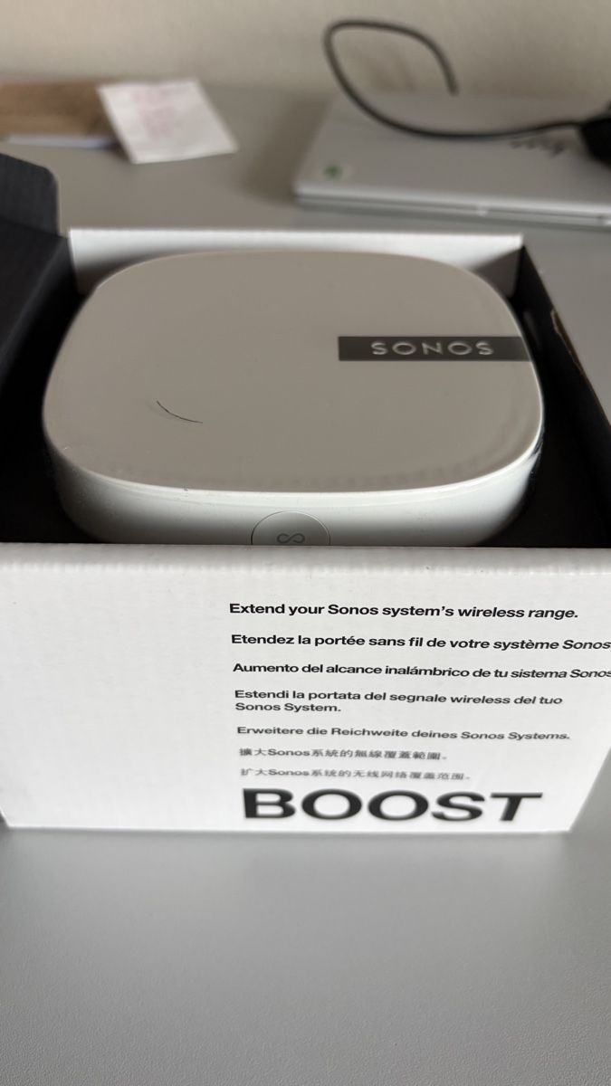 Radiocomunicazione: Sonos BOOST – Nuovo e nell'imballaggio originale da Thun venduto da Schilthorn 1