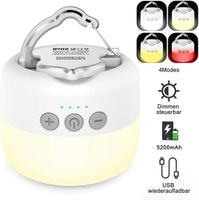 Campinglampe, LED Camping Laterne USB Aufladbar mit 5200 mAh
