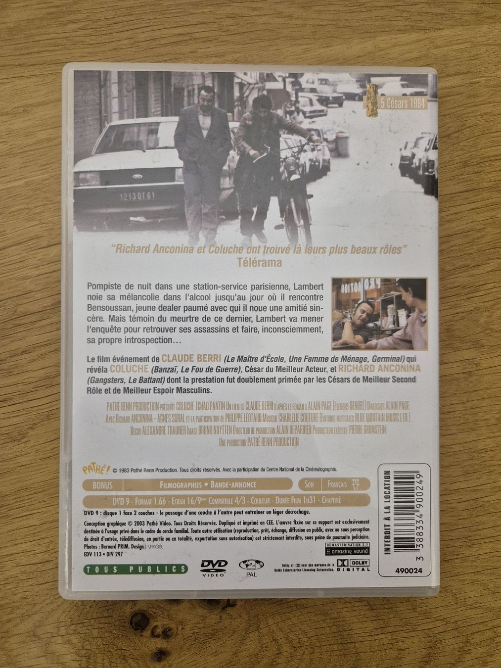 Tutti i DVDs: TCHAO PANTIN - Claude Berry & Coluche – Usato da Bogis-Bossey venduto da VNT-GE.ch 1