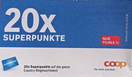 Gutschein 20 Fach Superpunkte Country Riegelsortiment Coop
