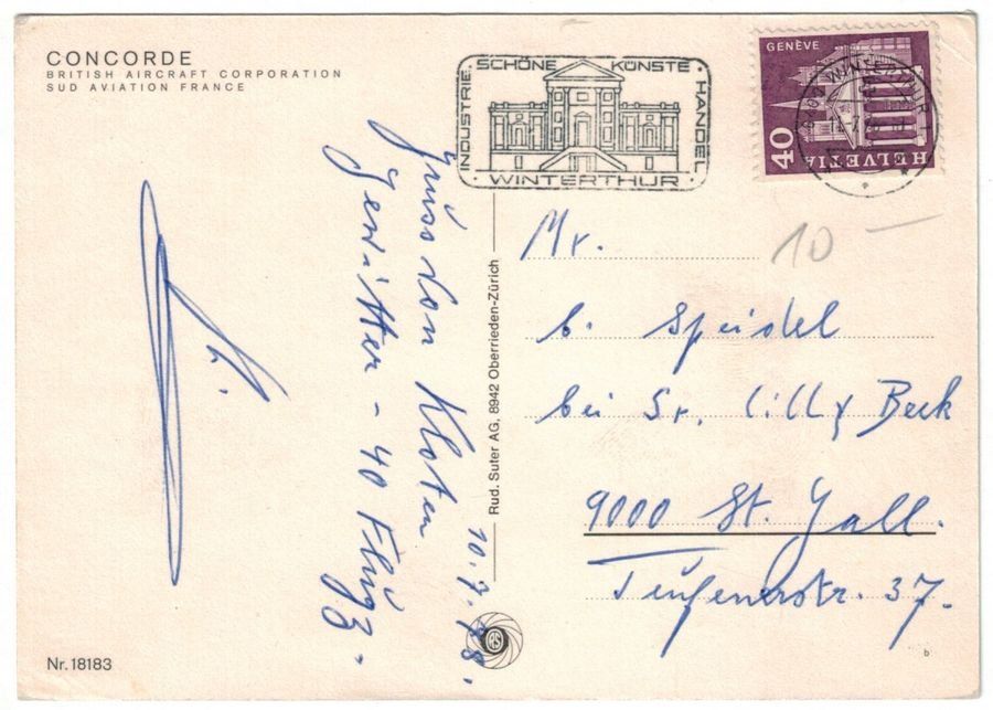 Cartoline postali: Concorde, gelaufen 1978 – Usato da Frauenfeld venduto da POML 1