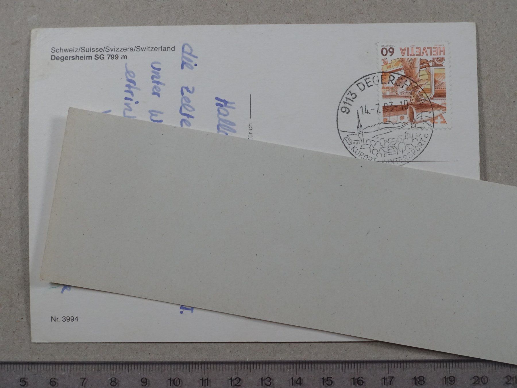 Cartoline postali: Degersheim, 1993 – Usato da Lenzburg venduto da fh1 1