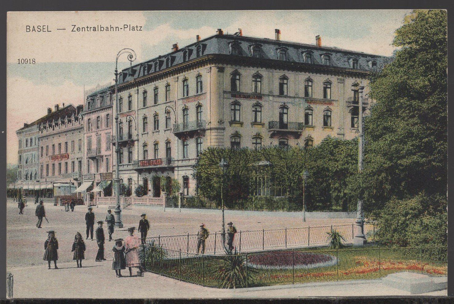 Cartoline postali: BASEL - Zentralbahn-Platz   Hotel  EULER – Usato da Aarau venduto da kufi44