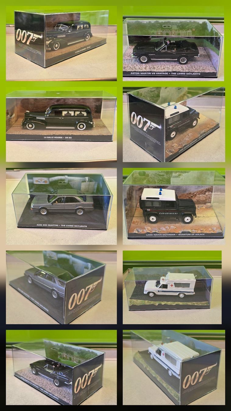 Autoart Modellini d'auto: James Bond 007 Modellauto Sammlung 1:43 - mit Vitrinen – Nuovo (secondo la descrizione) da Winterthur venduto da hel_yb89