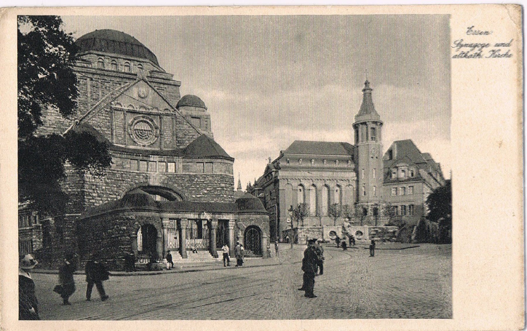 Cartoline postali: ESSEN Synagoge und altkath. Kirche – Usato da Buchs AG venduto da Baerfisch