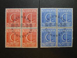 1966 Nr. 443 + 444 im 4er Block mit ET-Stempel