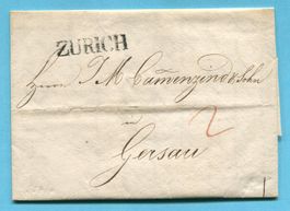 Faltbrief von Zürich nach Gersau 1824
