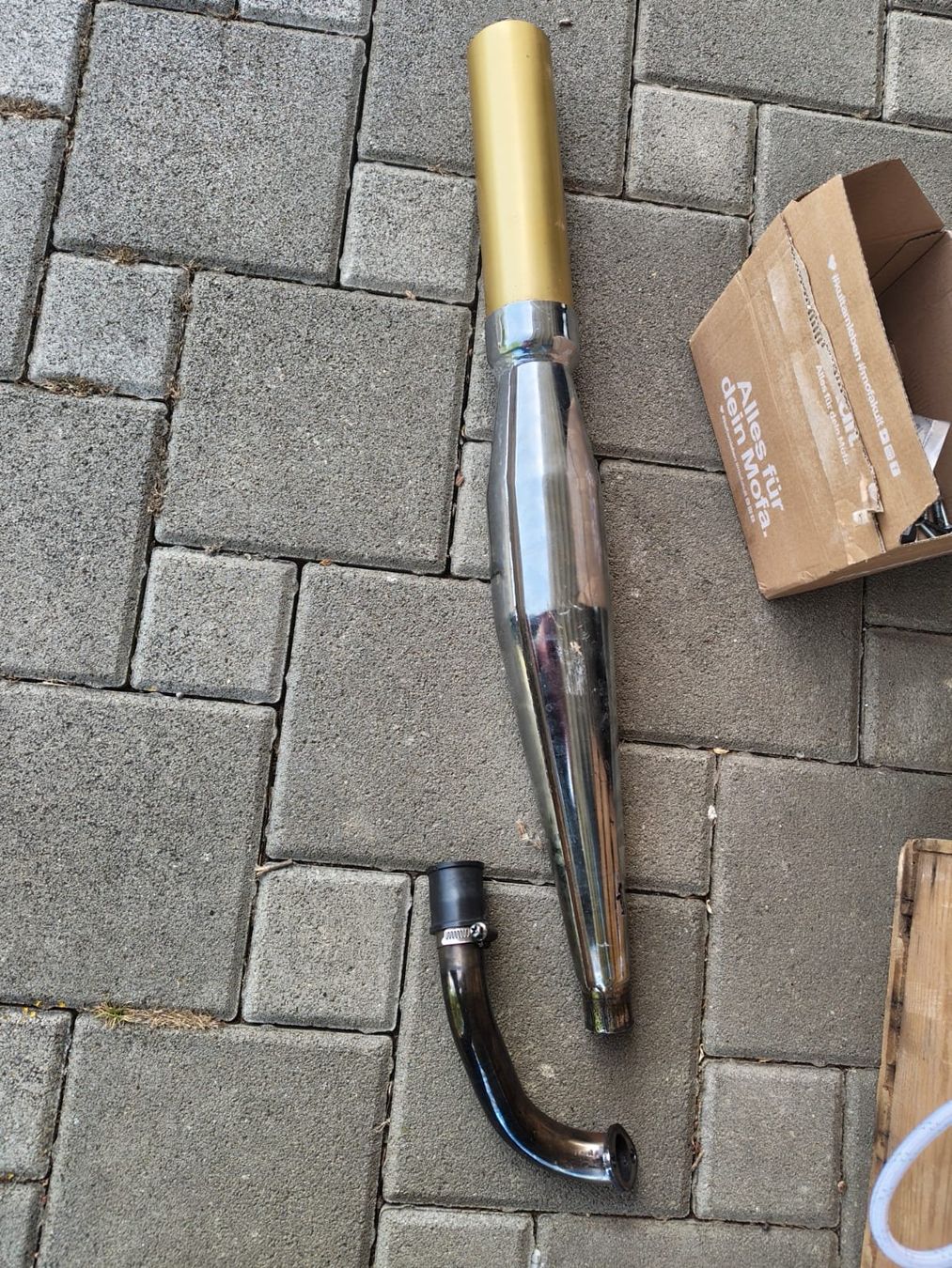 Sistemi di scarico: Fuego Rennauspuff chrom/gold 28mm – Usato da Bürglen TG venduto da fabelu 2
