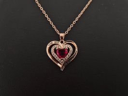 Valentinstag-Halskette - Schmuckstück Rotes Herz I Love You