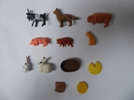 Tier Set Hund, Schwein, Katze, Hase, Zubehör, Safari, neu