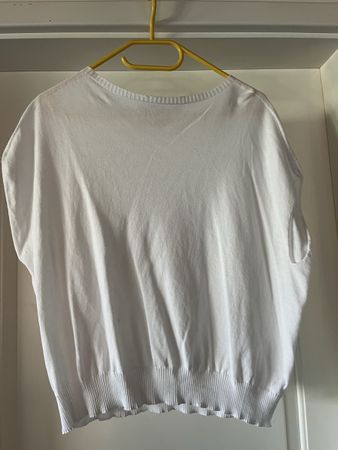 Damen Shirt Weiss Kurzarm Baumwolle Grösse M
