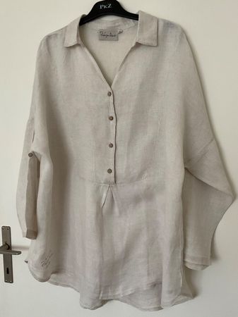 Bohemiana 100% Leinen oversize Bluse Tunika Gr 2, s. Masse