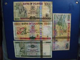 UGANDA: Set of 4 Uganda Shillings 2005/2007, Banknotes