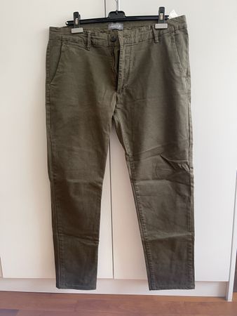 Herren Hose olivgrün Baumwollmix Grösse 36 