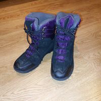 Winterstiefel Gr. 36 schwarz/lila, warm gefüttert