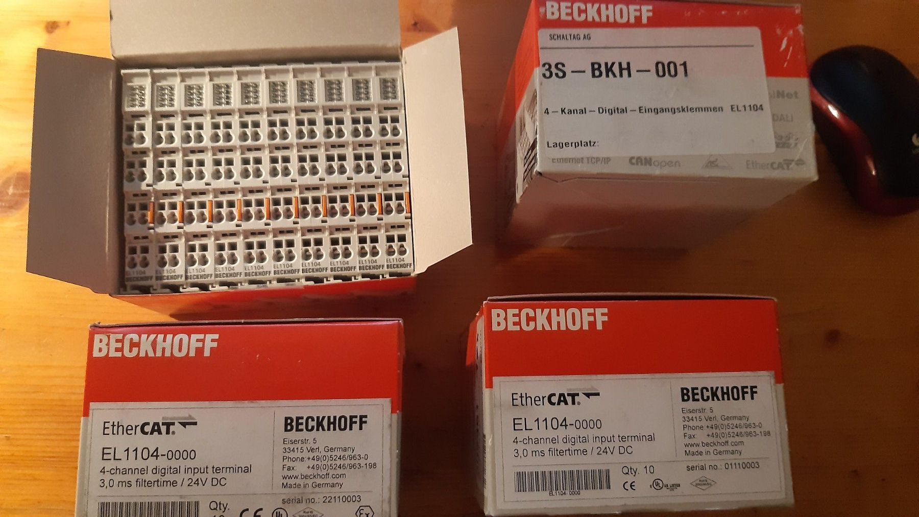Beckhoff Componenti elettronici: Beckhoff EL1104 Busklemme, 4-Kanal-Digital-Eingang 10er Pack – Nuovo e nell'imballaggio originale da Oey venduto da Parkplatzbrocki 3