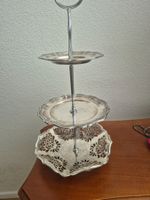 3-stufige Etagere silberfarben metall ornate Zustand