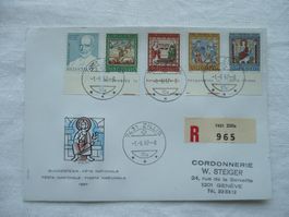 1967 Pro Patria 1 FDC Satz mit Tabs SBK B133 - B137