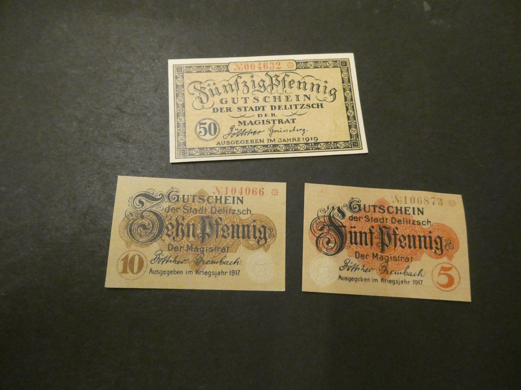 Billets de banque: Dt. Reich, Delitzsch- 2 Notgeldscheine – D'occasion à Hinterforst par Rohusri