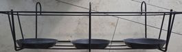 Black Metal 3-Plant hanging basket