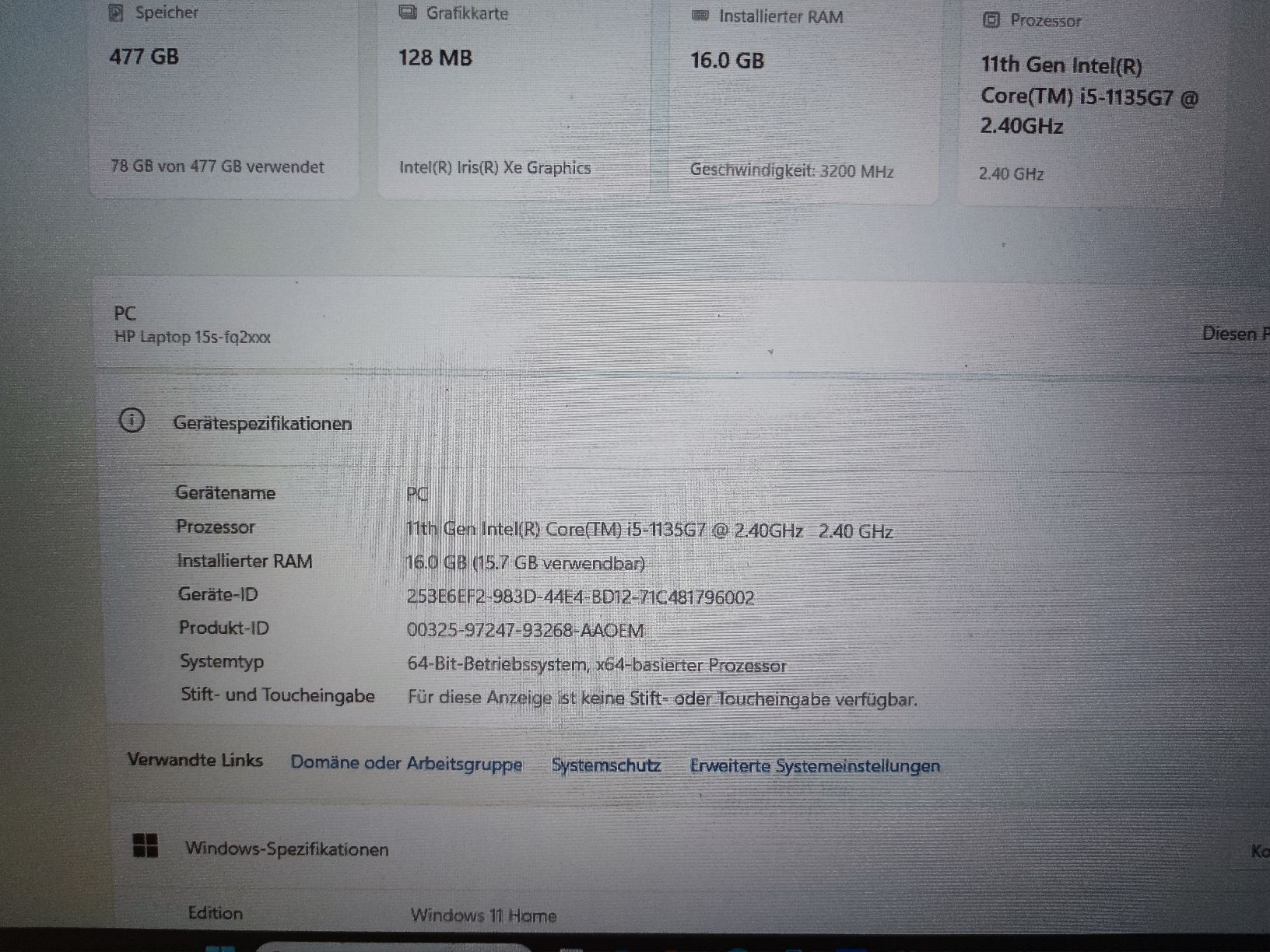 Hewlett Packard Notebooks: HP i5 1135G7 – Gebraucht aus Meggen von Malecifent 5