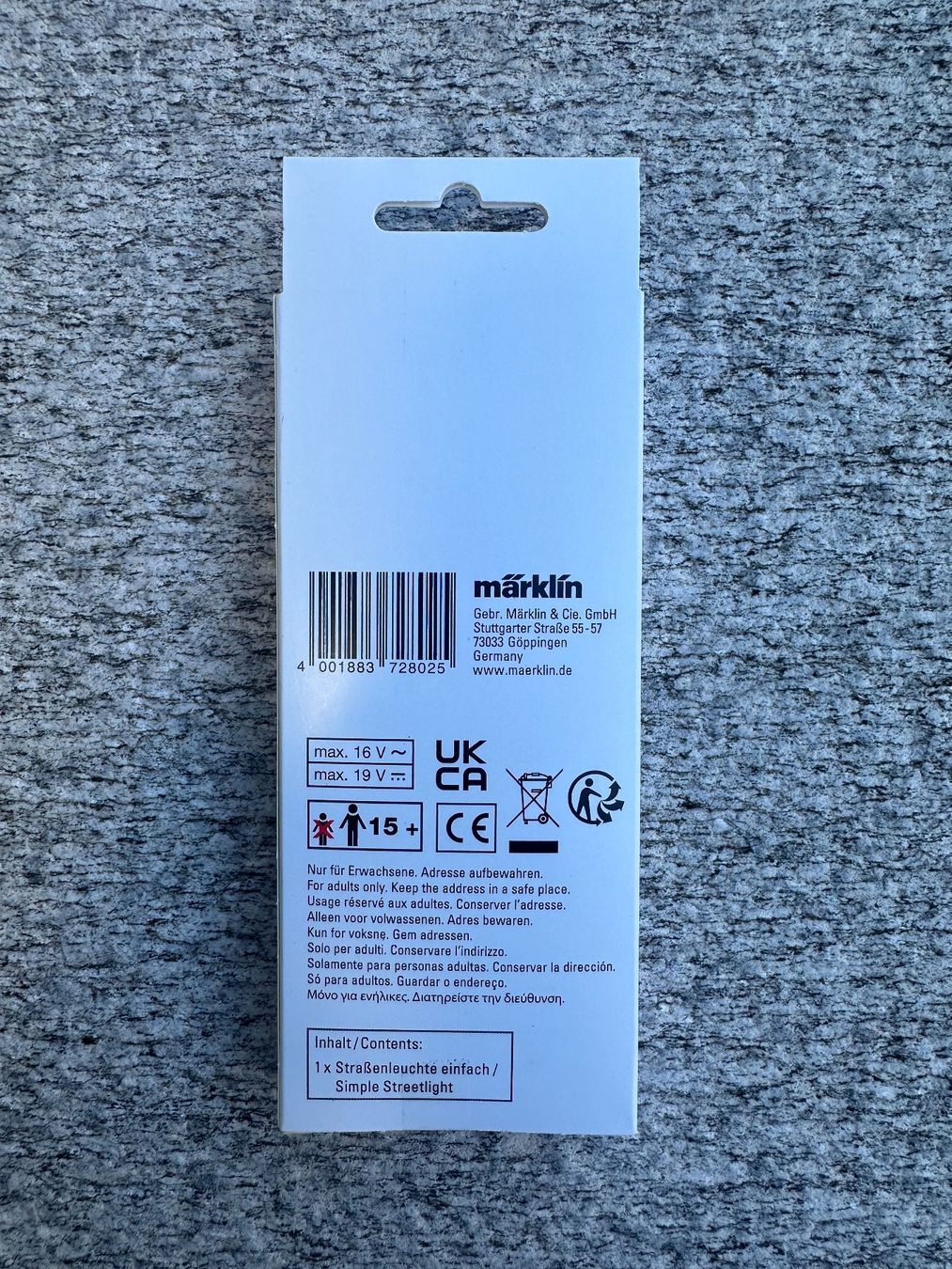 Märklin Modelleisenbahnen: Märklin 72803 Doppelt Strassenleuchte einfach – Neu und originalverpackt aus Chiasso von Carrara-Modellismo 1