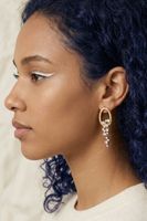 Boucles d'oreilles pendantes dorées, zircons, style rétro él