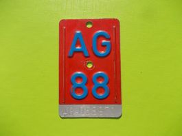 Velonummer / Fahrradnummer AG 88