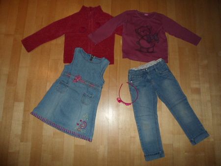 5 tlg. Mädchenset Denim _rosa Gr. 104