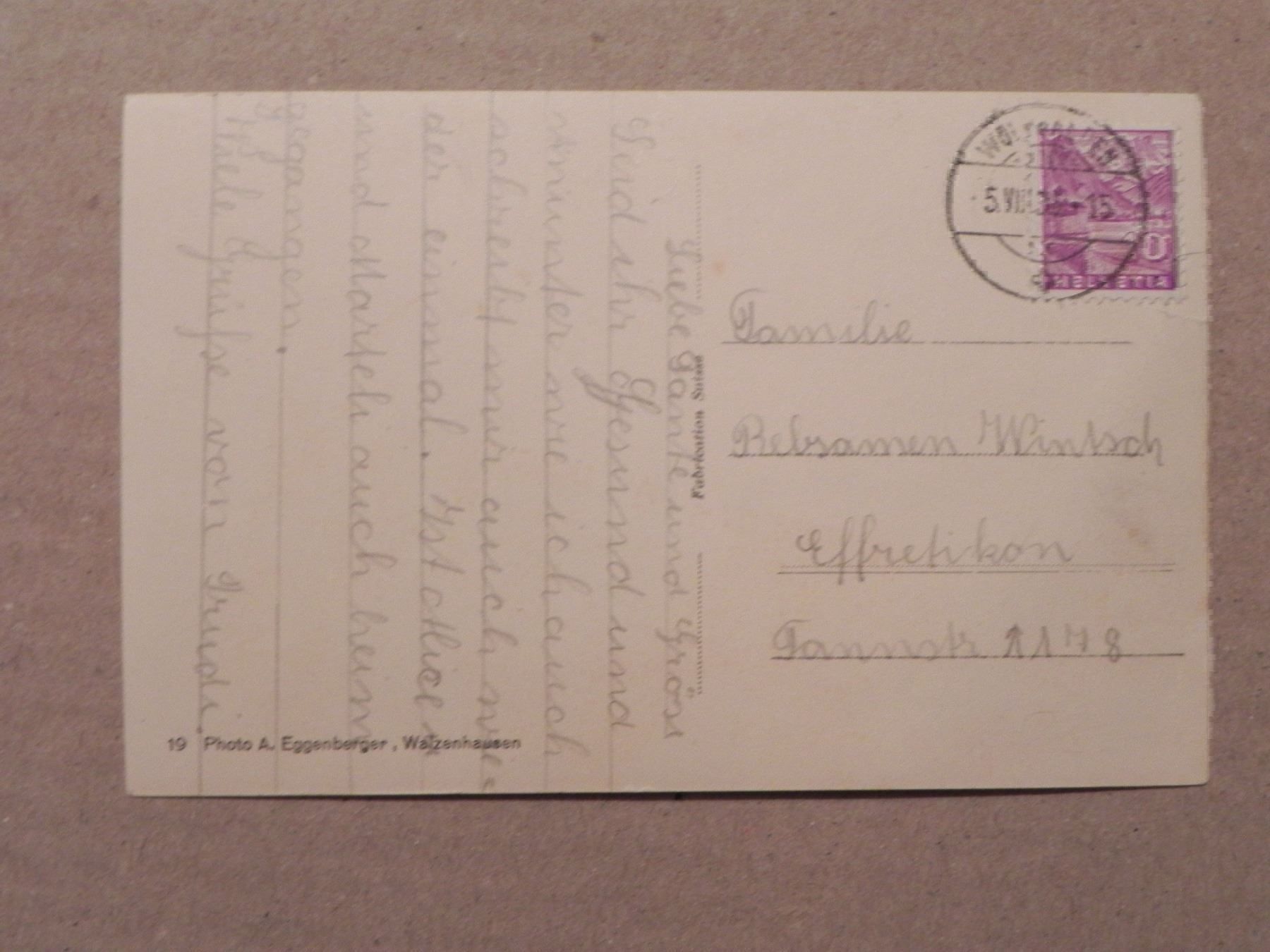 Cartoline postali: Ansichtskarte Wolfhalden App.Sonder 1935 – Usato da Siebnen venduto da krimsie 1