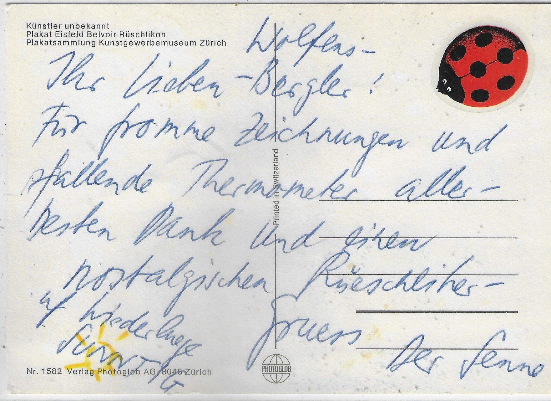 Cartoline postali: Eisfeld Belvoir - Rüschlikon - Repro – Usato da Ettingen venduto da Kartenplanet 1