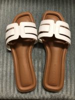 Damen Schlappen braun mit weissem Band Primark Grösse 38
