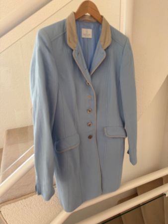 Madeleine Long-Blazer Gr.40 hellblau / Leinen Baumwolle