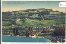 Quai de Vevey et Mont Pelerin - Litho